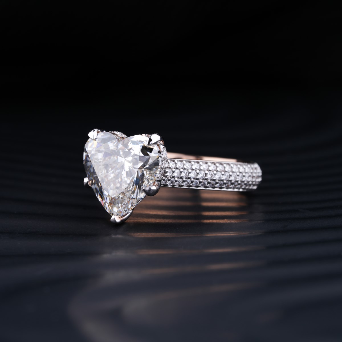 Dazzling Dual Heart Shaped Diamond Ring