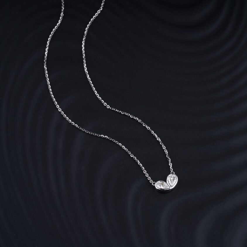 Pear Shape Diamond Necklace | Pear Diamond Pendant Necklace | Pear Cut Diamond Necklace | Earthly Jewels