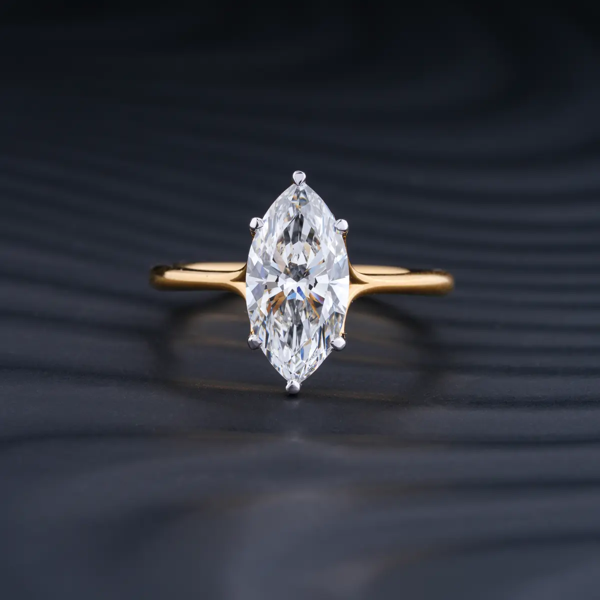 2 Carat Marquise Diamond Solitaire Ring | Lab Grown Marquise Diamond Ring | Marquise Cut Solitaire Engagement Ring | Earthly Jewels