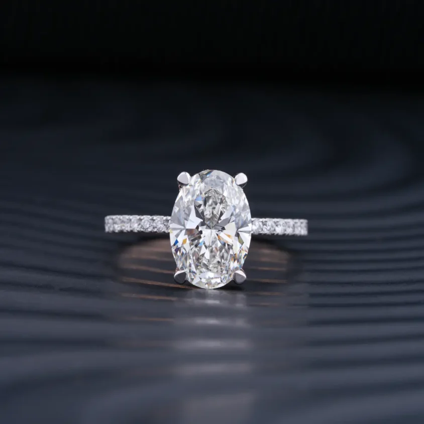 3Ct Oval Diamond Ring | 3 Carat Oval Diamond Ring Lab Grown | 3Ct Oval Solitaire Engagement Ring | Earthly Jewels