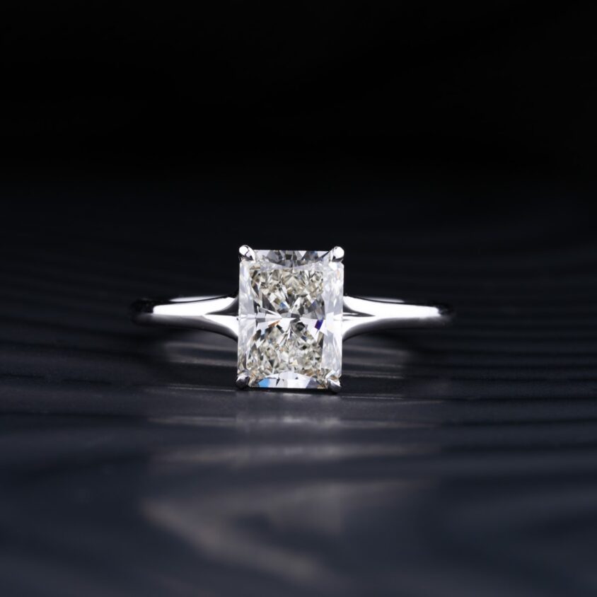 Radiant Solitaire Engagement Ring | Lab Grown Radiant Cut Engagement Ring | Radiant Cut Solitaire Diamond Engagement Ring | Earthly Jewels