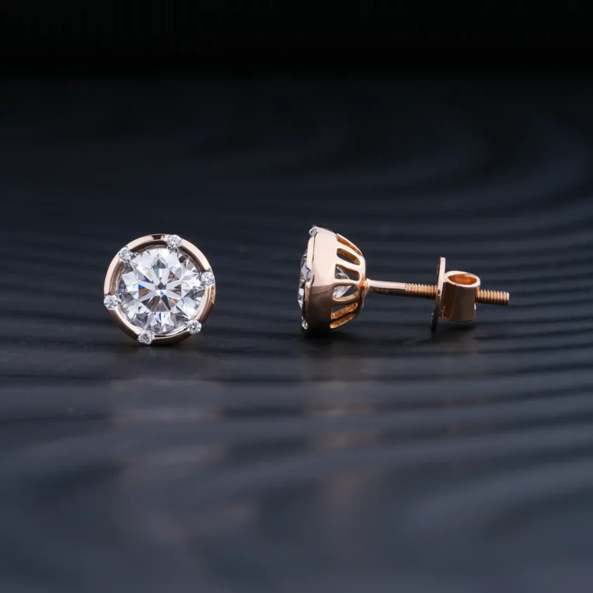 Round Brilliant Diamond Earrings | Stud Round Brilliant Lab Grown Diamond Earrings | Round Brilliant Cut Diamond Earrings | Earthly Jewels