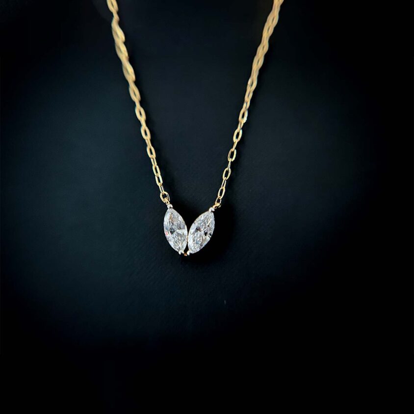Marquise Shape Diamond Necklace | Earthly Jewels