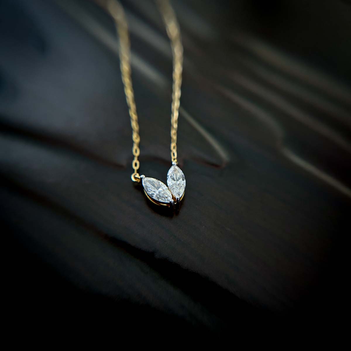 Marquise Shape Diamond Necklace | Earthly Jewels