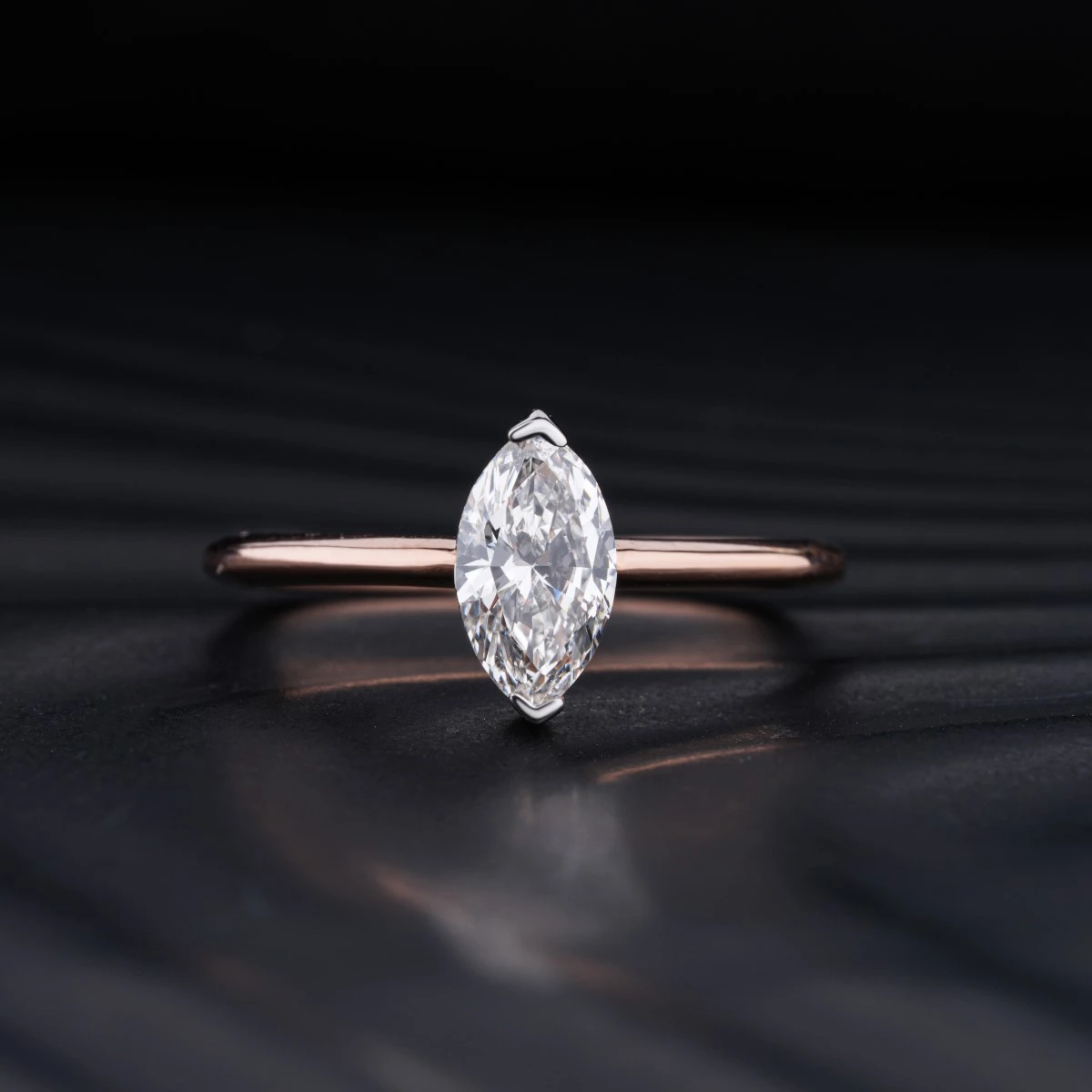 Marquise Solitaire Engagement Ring | Marquise Solitaire Engagement Ring | Marquise Cut Diamond Solitaire Ring | Earthly Jewels