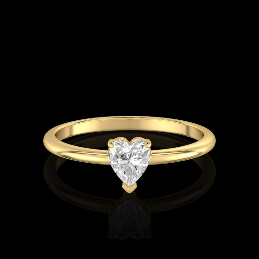 Heart Shape Solitaire Ring | Heart Shaped Lab Created Diamond Ring | Heart Shaped Diamond Solitaire Ring | Earthly Jewels