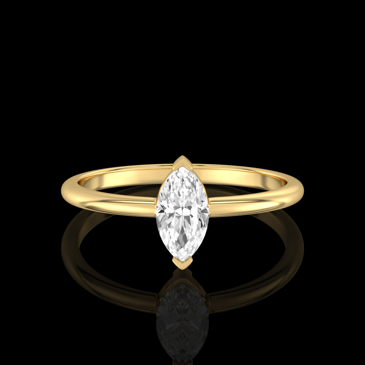 Marquise Solitaire Engagement Ring | Marquise Solitaire Engagement Ring | Marquise Cut Diamond Solitaire Ring | Earthly Jewels