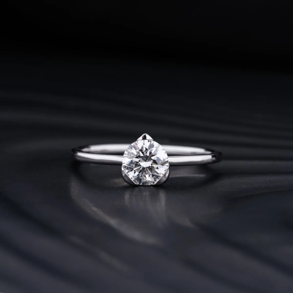 Heart Shaped Round Solitaire Ring | Heart Shaped Round Solitaire Ring | Solitarie Round Diamond Ring Heart Shaped | Earthly Jewels