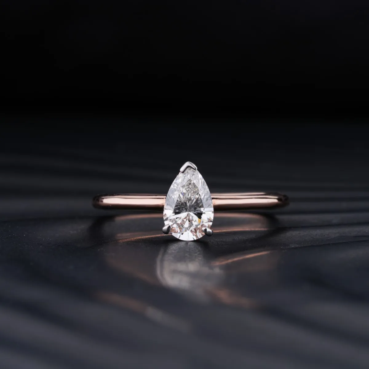 0.5Ct Pear Shape Solitaire Ring | Pear Cut Solitaire Engagement Ring | Pear Shaped Solitaire Engagement Ring | Earthly Jewels