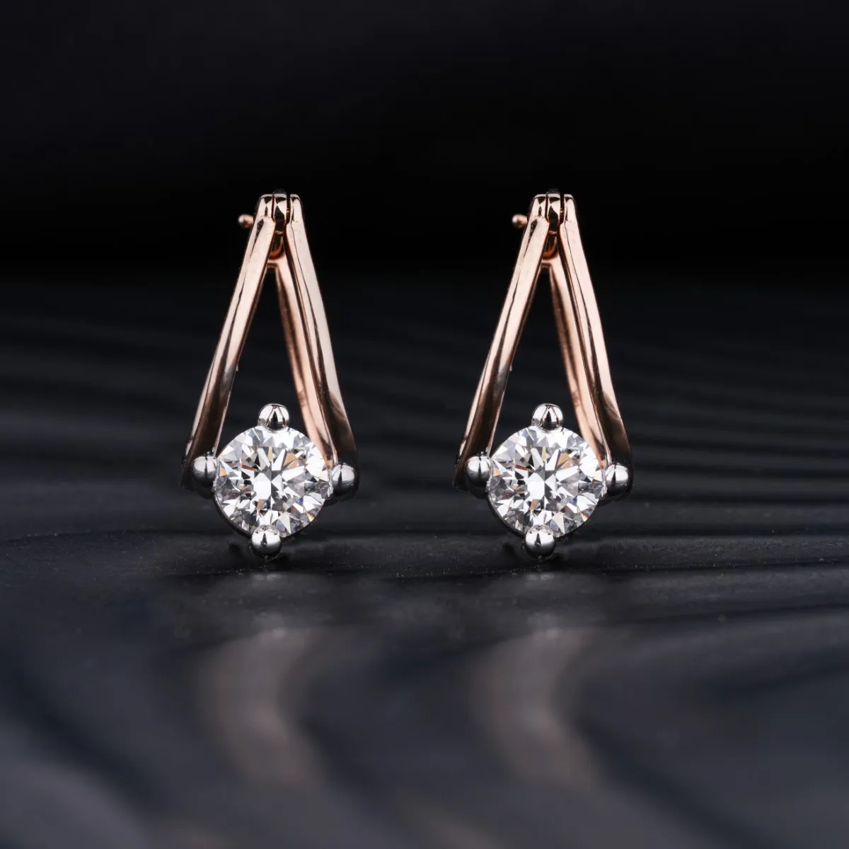 Round Diamond Hoop Earrings | Round Hoop Diamond Earrings | Lab Created Diamond Hoop Earrings | Earthly Jewels