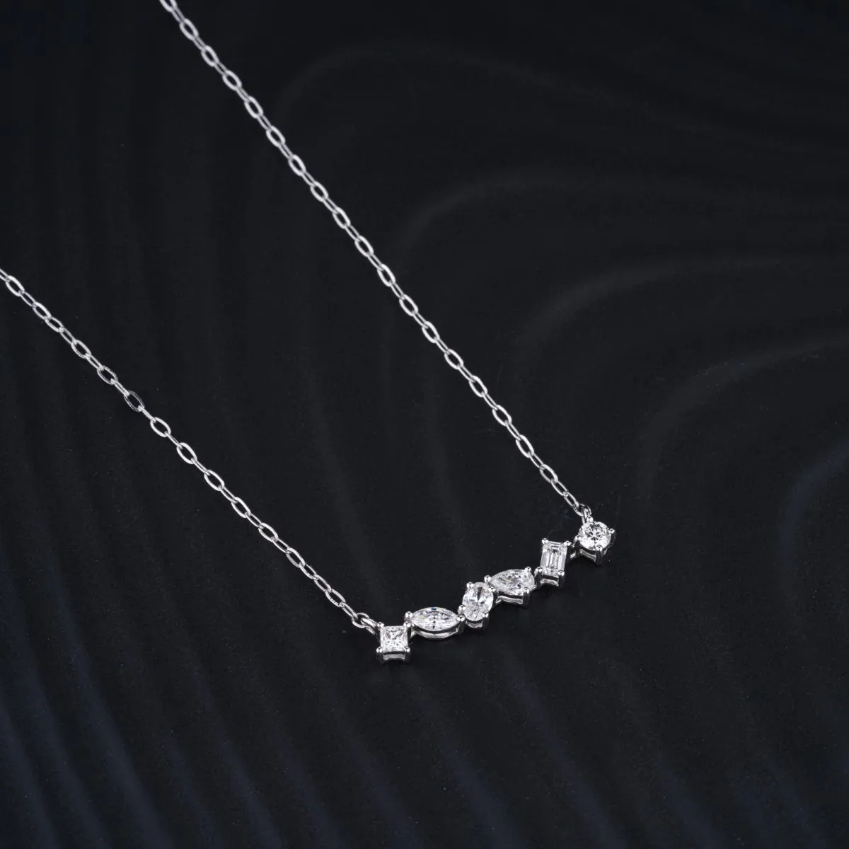 Multi Shape Diamond Necklace | Mixed Shape Diamond Necklace | Mixed Cut Diamond Necklace | Earthly Jewels