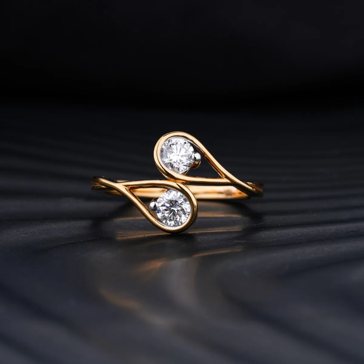 Round Diamond Infinity Band | Round Diamond Infinity Engagement Ring | Two Stone Infinity Engagement Ring | Earthly Jewels